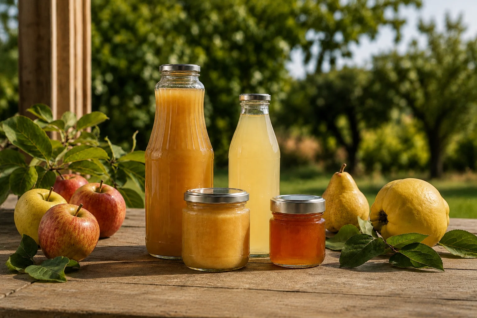 Flaschenbauer: Flaschen und Einmachgläser mit Früchten